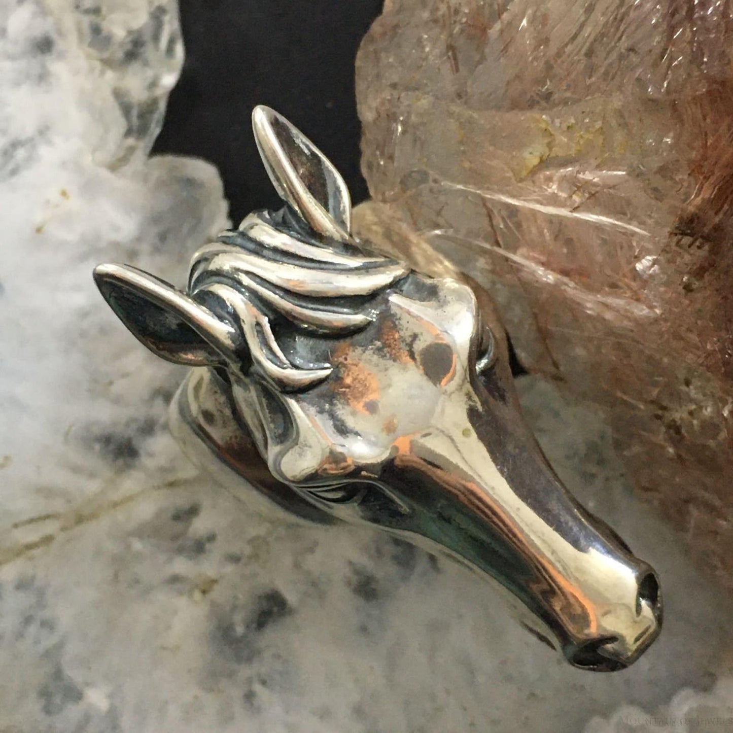 Carolyn Pollack Southwestern Style Sterling Silver Horse Head Ring For Women