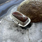 Sterling Silver Southwestern Style Moroccan Seam Agate Bar Ring Size 6 For Women