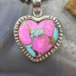 Sterling Silver Southwestern Style Cotton Candy Heart Pendant For Women #3