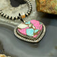 Sterling Silver Southwestern Style Cotton Candy Heart Pendant For Women #6