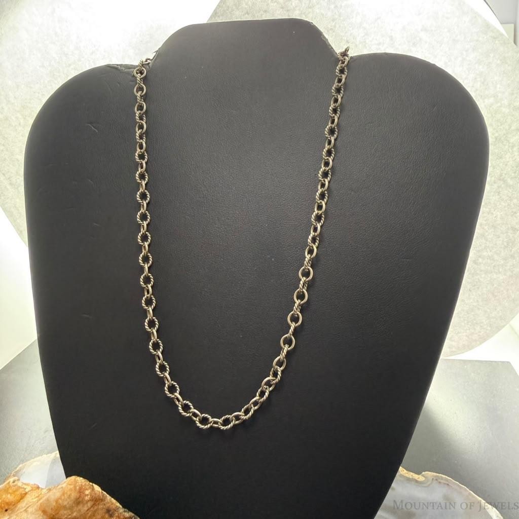 Carolyn Pollack Sterling Silver Round Link Chain 24" Necklace For Women