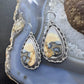 Sterling Silver Southwestern Style Teardrop Maligano Jasper Dangle Earrings For Women