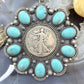 Genuine 1942 90% Silver Walking Liberty Half Dollar Coin w/Turquoise Unisex Pendant