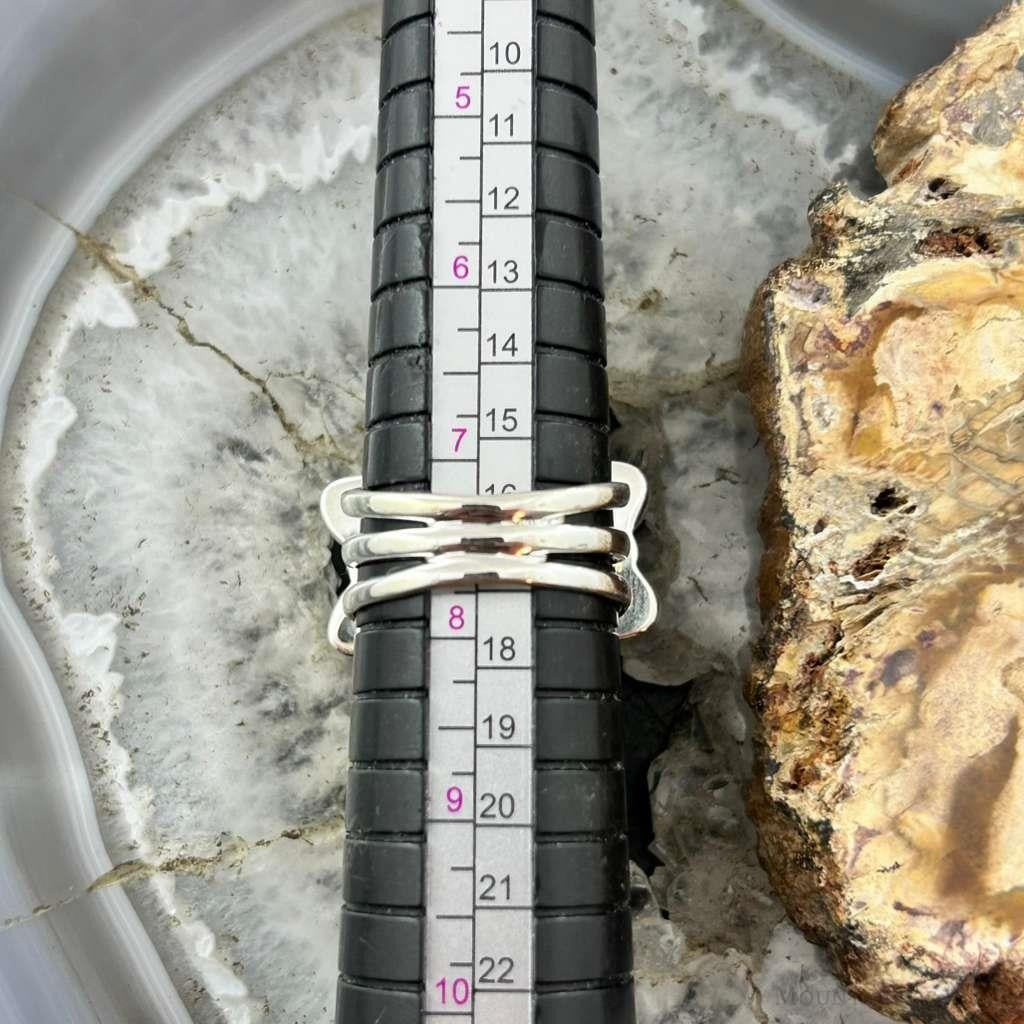 Sterling Silver Southwestern Style Mohave Turquoise Cluster Ring Size 7.75 For Women