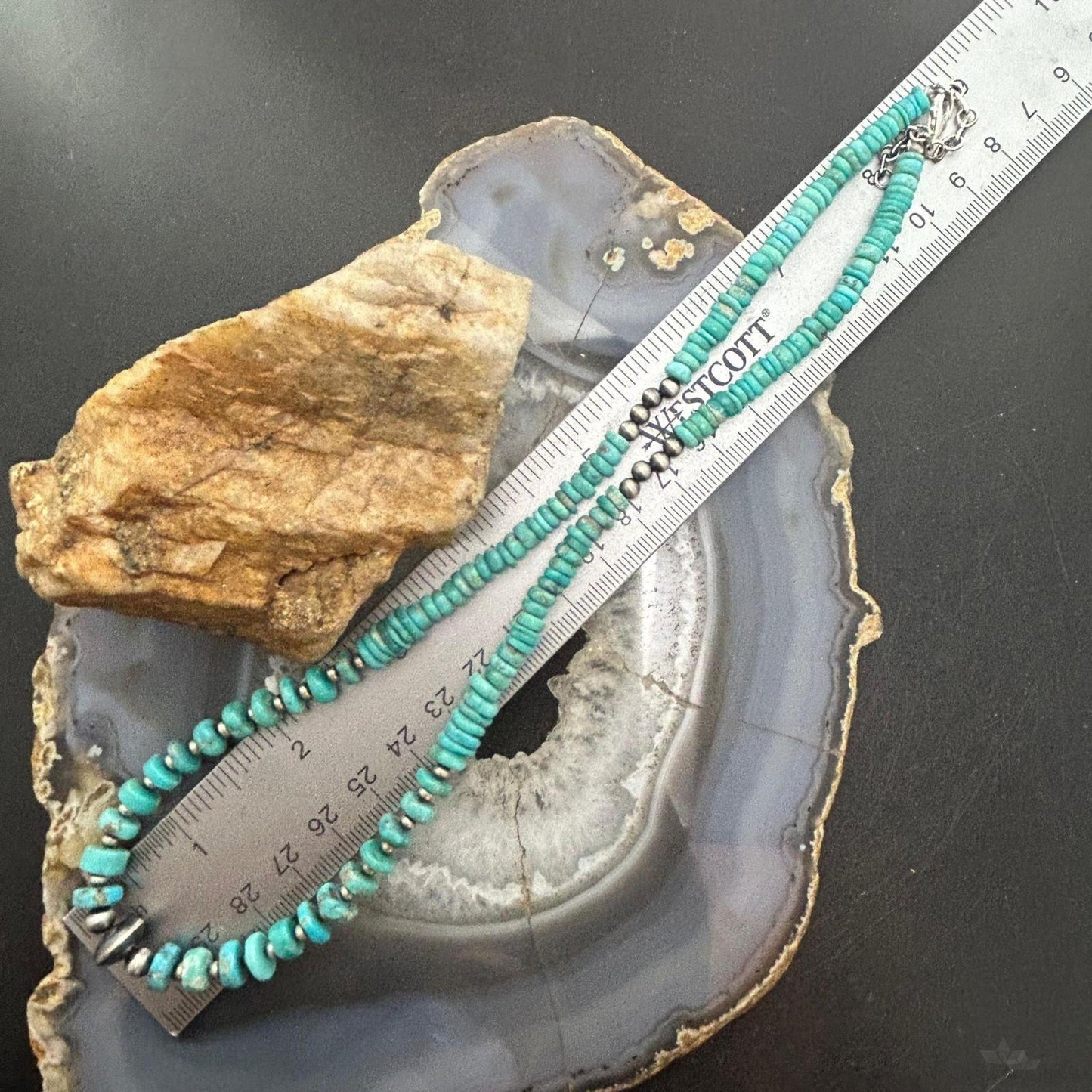 Sterling Silver Southwestern Style Blue Turquoise Beads Various Sterling Beads, Necklace For Women.