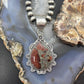 Sterling Silver Southwestern Style Wide Teardrop Peanut Obsidian Pendant For Women