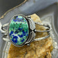 Sterling Silver Southwestern Style Oval Azurite Decorated Bracelet For Women