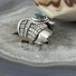 Sterling Silver Southwestern Style Mohave Turquoise Wing Ring Size 7 For Women