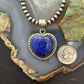 Sterling Silver Southwestern Style Lapis Heart Decorated Pendant For Women #2