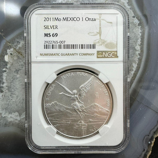 2011 Mexico 1.0ozt .999 Fine Silver Round NGC MS69 #2922765-007