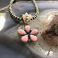 Native American Sterling Silver 5 Teardrop Pink Conch Flower Pendant For Women #2