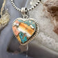 Sterling Silver Southwestern Style Spiny Oyster Turquoise Heart For Women