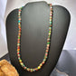Sterling Silver 6mm Cube Dahlia Composite Beads 20" Necklace For Women