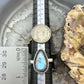 Sterling Silver Southwestern Style Teardrop Golden Hill Turquoise Adjustable Ring For Women