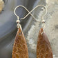 Sterling Silver Teardrop Fossilized Coral Slab Dangle Earrings For Women #052