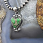 Southwestern Style Sterling Silver Sonora Gold Turquoise Heart Pendant For Women