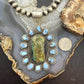 Sterling Silver Southwestern Style Blackjack & Golden Hill Turquoise Pendant For Women