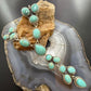 Sterling Silver Southwestern Style KingmanTurquoise Lariat Cluster 24.5" Necklace