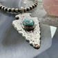 Gary Custer Navajo Native American Sterling Silver Tufa Cast Turquoise Arrowhead Unisex Pendant