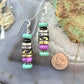 Tommy & Rosita Singer Sterling Silver Turquoise & Charoite Beads Dangle Earrings For Women