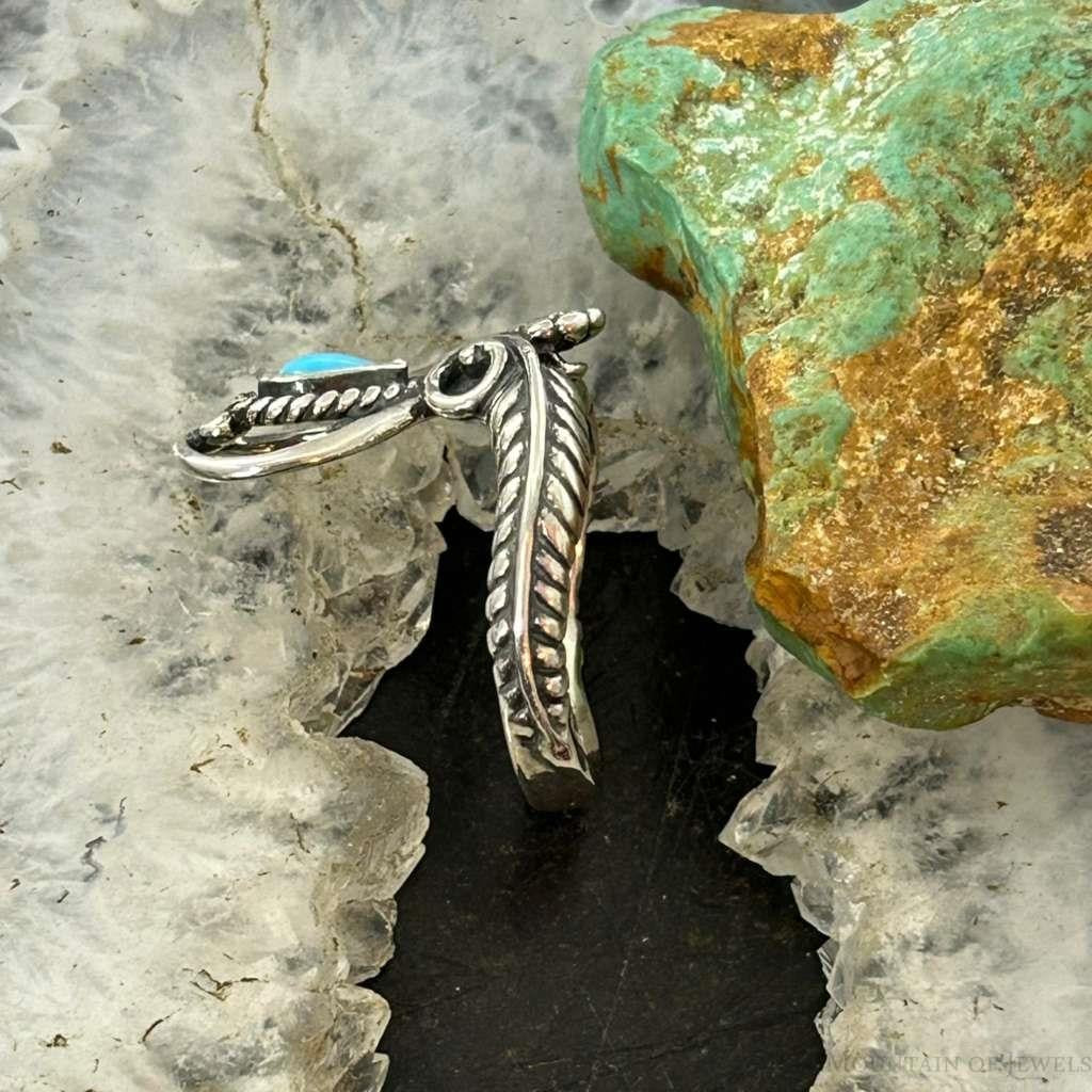 Carolyn Pollack Sterling Silver Teardrop Turquoise Decorated Ring For Women