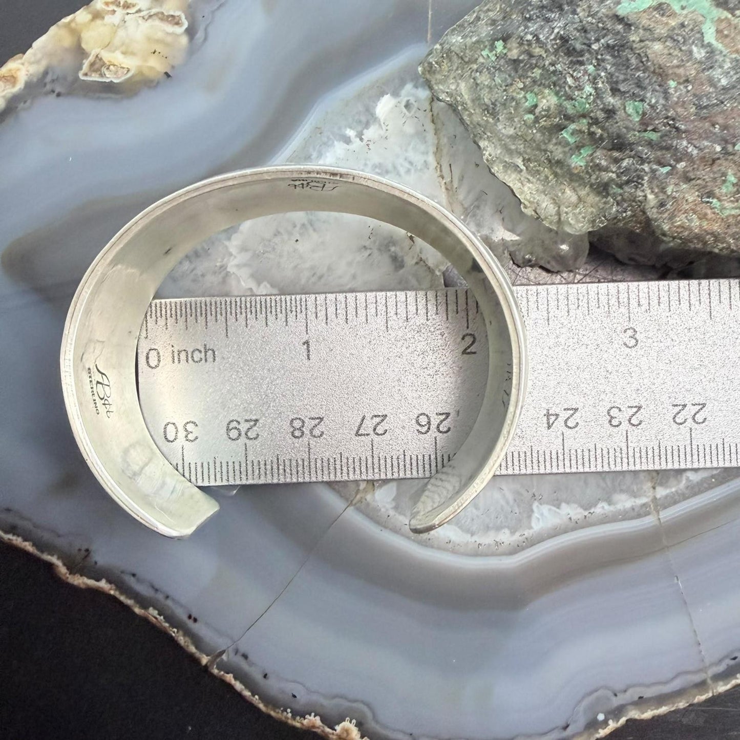 Alex Becenti Native American Sterling Silver Village Life Storyteller Unisex Bracelet