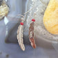 Anthony Gatewood Sterling Silver & Coral Bead Feather Dangle Earrings For Women