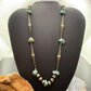Vintage Native American Silver Navajo Pearl Bead, Cones, Turquoise 18" Necklace For Women