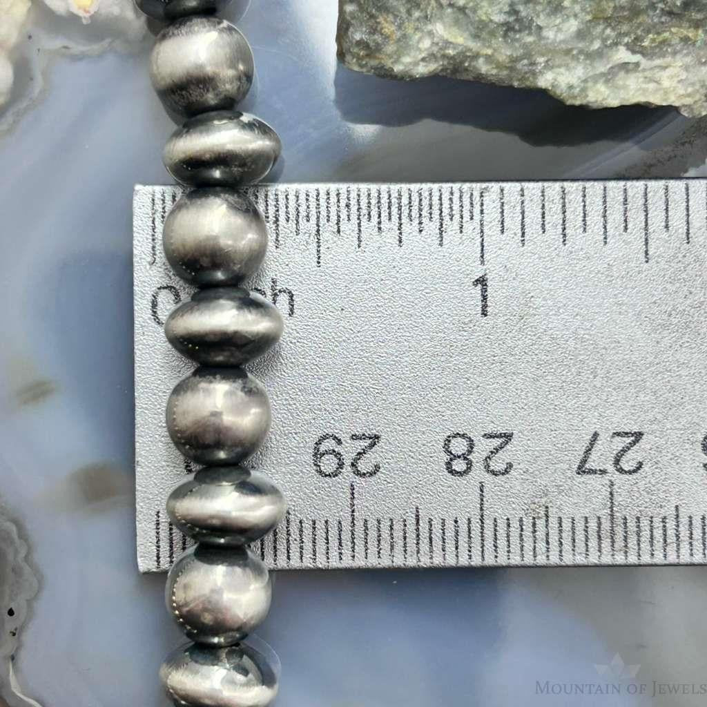 Carolyn Pollack Sterling Silver Navajo Pearl Style Beads Stretch Bracelet For Women