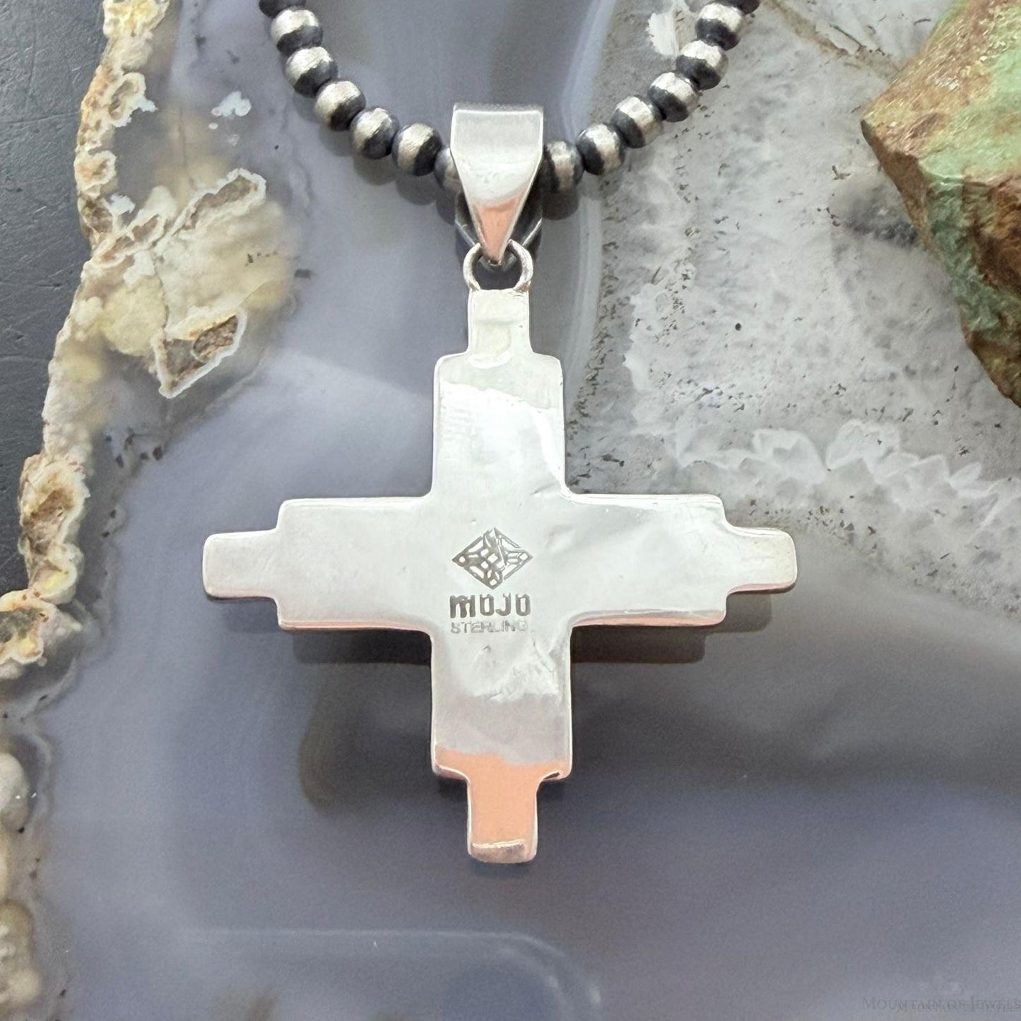 Sterling Silver Southwestern Style Oval Palamino Unisex Zia Pendant