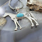 Sterling Silver Turquoise Stamped w/Indigenous Symbols Horse Unisex Pendant
