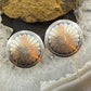 Native American Sterling Silver Round Floral Stud Earrings For Women