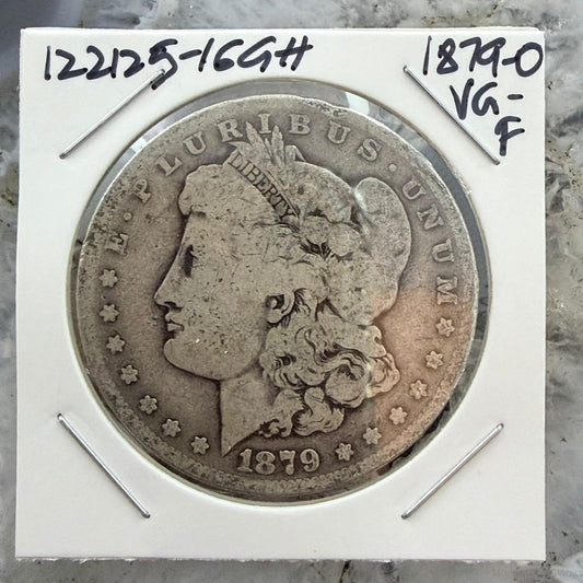 US 1879-O 90% Morgan Silver Dollar VG-F #122125-16GH