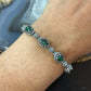Carolyn Pollack Sterling Silver 9 Oval Malachite Link Bracelet For Women