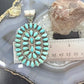 Sterling Silver Southwestern Style Turquoise Decorated Large Cluster Pendant For Women