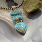 Sterling Silver Southwestern Style 3 Kingman Turquoise Pendant For Women