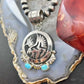 Alonzo Mariano Native American Sterling Silver Overlay Eagle & Turquoise Unisex Pendant