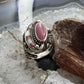 Carolyn Pollack Southwestern Style Sterling Silver Inlay Rhodonite & MOP Ring For Women