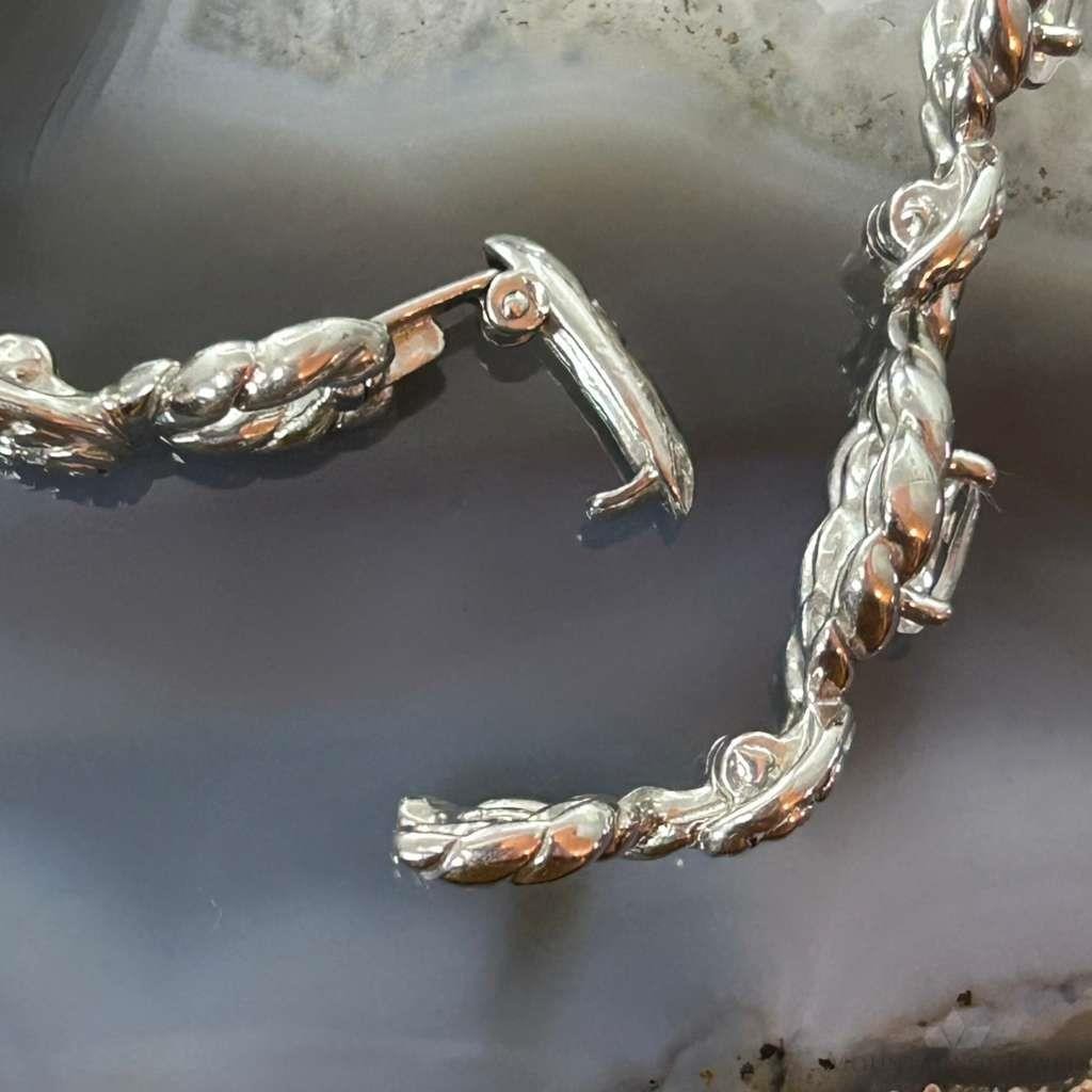 Carolyn Pollack Sterling Silver 6 Faceted White Topaz Link Bracelet For Women