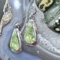 Frank Chavez Native American Sterling Silver Teardrop Serpentine Dangle Earrings For Women