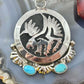 Alonzo Mariano Native American Sterling Silver Overlay Eagle & Turquoise Unisex Pendant