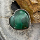 Sterling Silver Southwestern Style Malachite Heart Shape Ring Size 8 For Women
