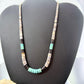 Vintage Native American Heishi and Turquoise & Onyx Beads 16" Necklace For Women