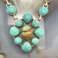 Sterling Silver Southwestern Style Turquoise Cluster 20" Necklace For Women