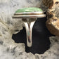 Vintage Signed Native American Sterling Silver Oval Green Turquoise Ring Size 7 For Women