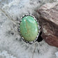 Carolyn Pollack Sterling Silver Oval Green Turquoise Decorated Ring Size 8 For Women