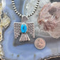 Gary Custer Navajo Sterling Silver Tufa Cast Blue Turquoise Eagle Unisex Pendant