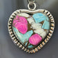 Sterling Silver Southwestern Style Cotton Candy Heart Pendant For Women #4