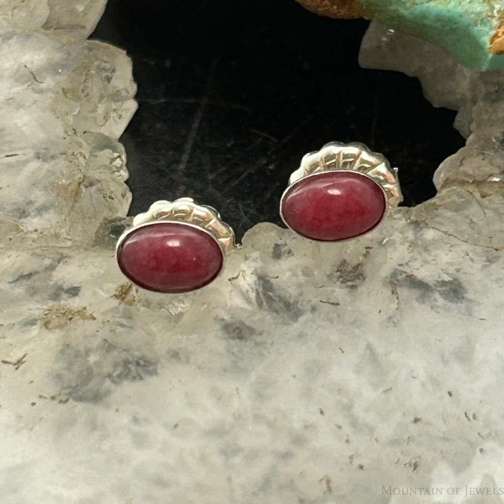 Carolyn Pollack Sterling Silver Oval Purple Spiny Oyster Stud Earrings For Women