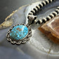 Sterling Silver Southwestern Style Round High Grade Kingman Turquoise Pendant For Women